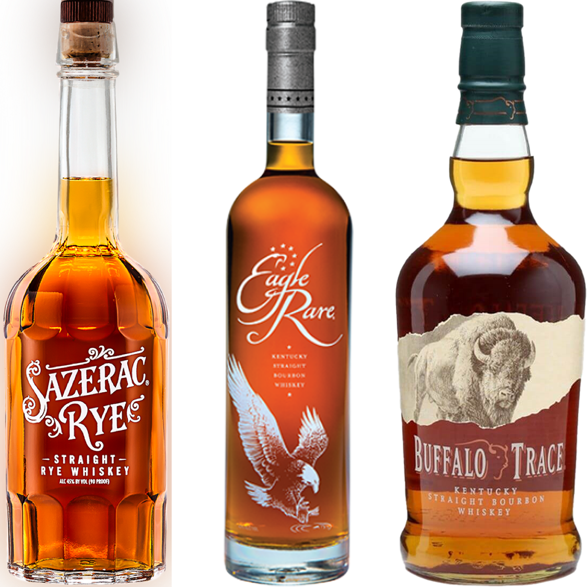 Eagle Rare 10 Year Bourbon, Buffalo Trace Bourbon, Sazerac Rye Bundle