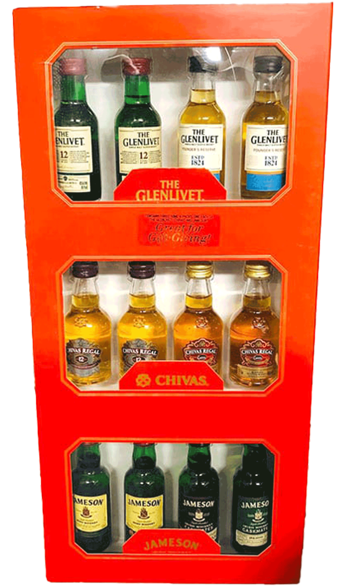 Whisky Miniature Pack Of 4 In Red Velvet Bag ( Chivas Regal, JW Black — The  Daru Club